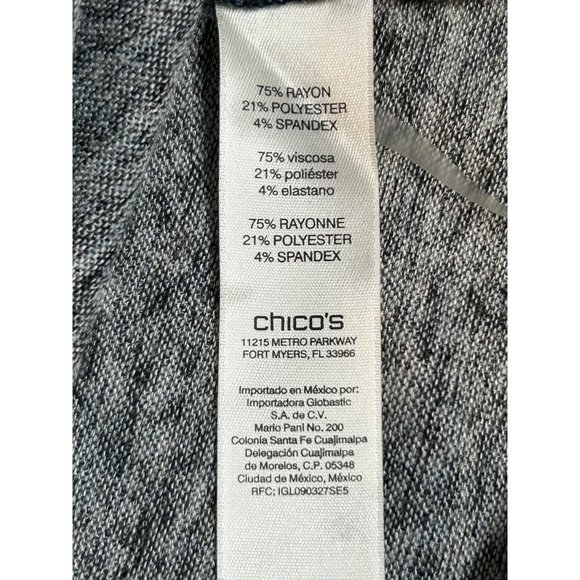 Chico's Zenergy Sweater Size 3 large Crowl Neck Blue Heather Long Sleeved Womens - Picture 5 of 7